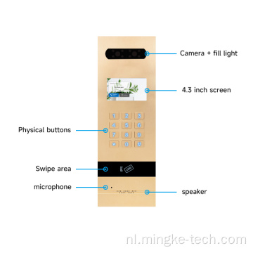 Video -deurbel Telefoontoegangscontrolesysteem met RFID